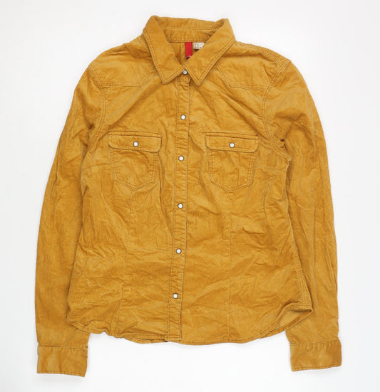 Womens UK Size 16 H&M Gold Basic Button-Up