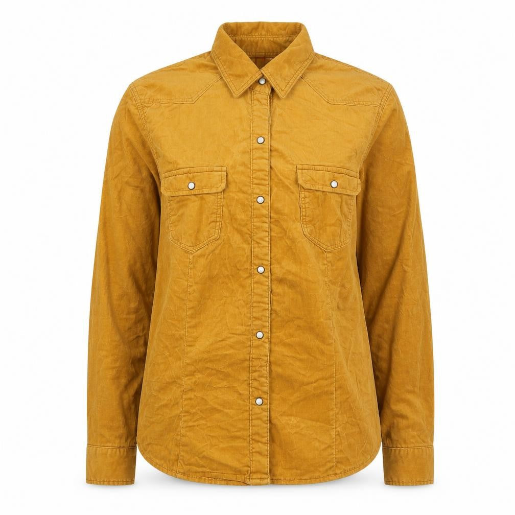 Womens UK Size 16 H&M Gold Basic Button-Up