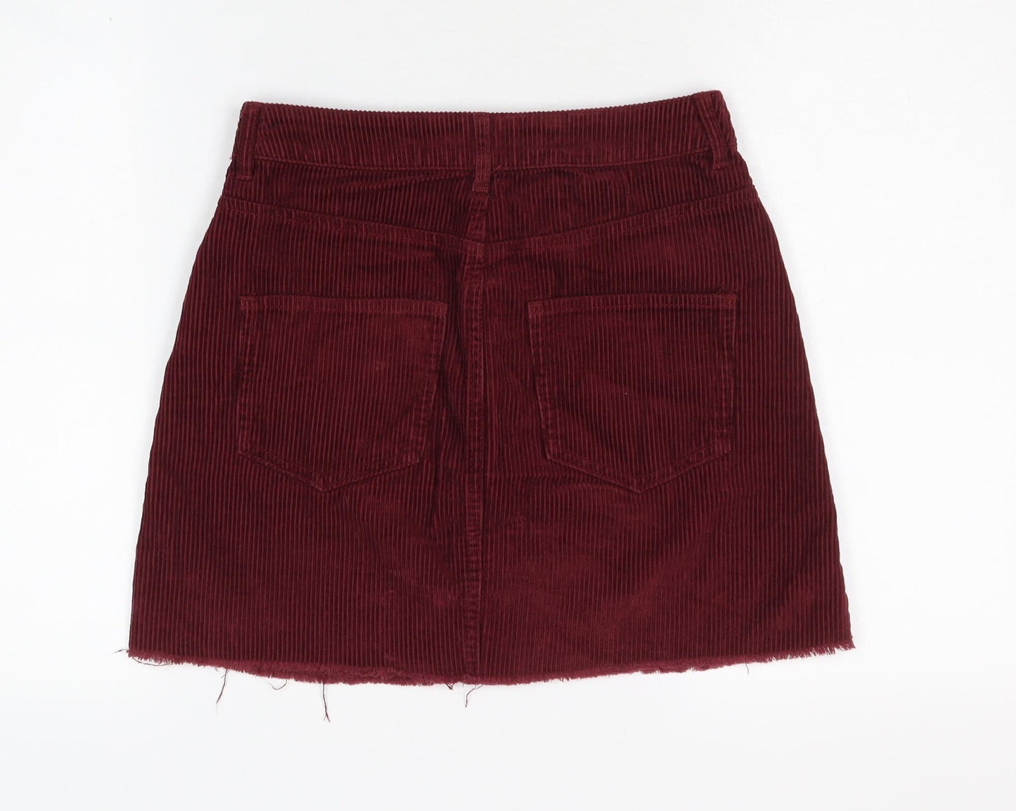Miss Selfridge Red Petite Corduroy A-Line Skirt Size 6