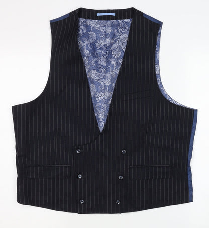 M.R.K Men's Blue Striped Waistcoat, Size 46S Formal