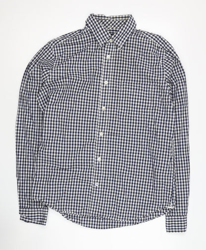 Gap Men's Black Checkered Button-Up Shirt M