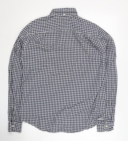 Gap Men's Black Checkered Button-Up Shirt M