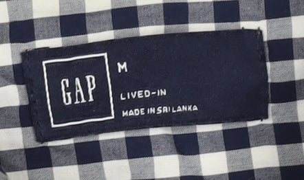 Gap Men's Black Checkered Button-Up Shirt M