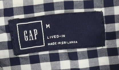 Gap Men's Black Checkered Button-Up Shirt M