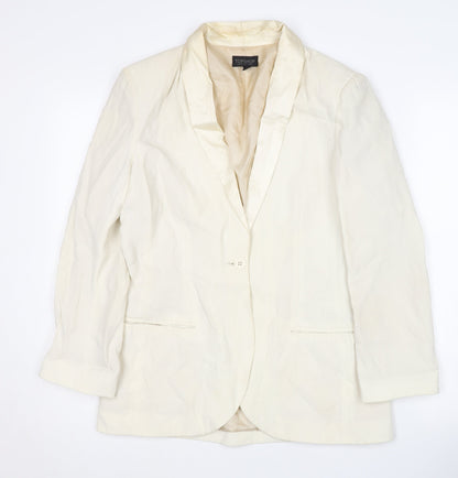 Topshop Women's Ivory Blazer Size 12 Regular Fit