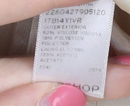 Topshop Women's Ivory Blazer Size 12 Regular Fit