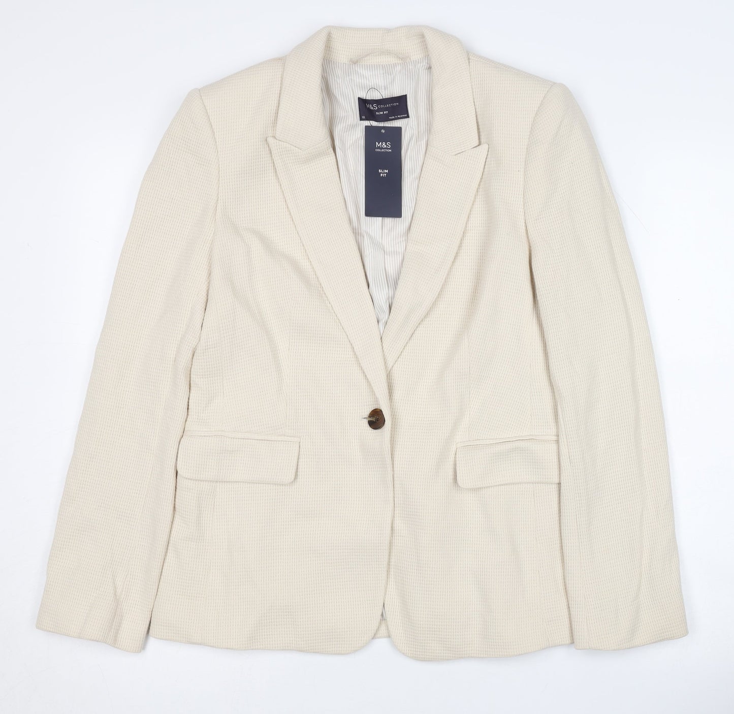Marks and Spencer Women's Ivory Blazer UK 10 Slim Fit