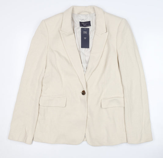 Marks and Spencer Women's Ivory Blazer UK 10 Slim Fit
