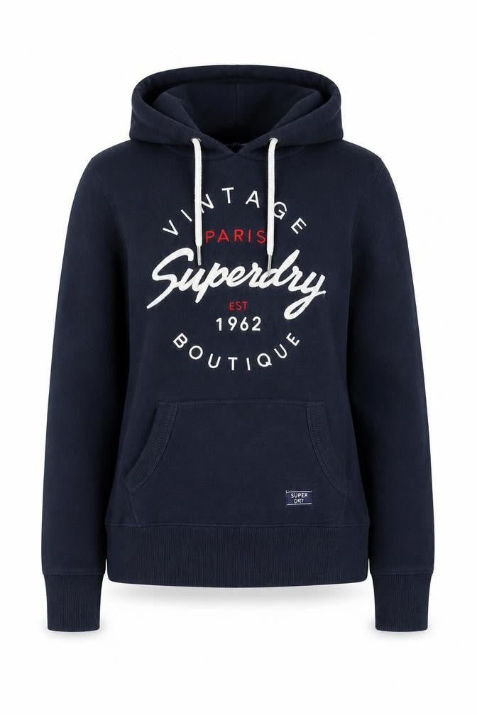 Womens UK Size 6 Superdry Blue Pullover Hoodie