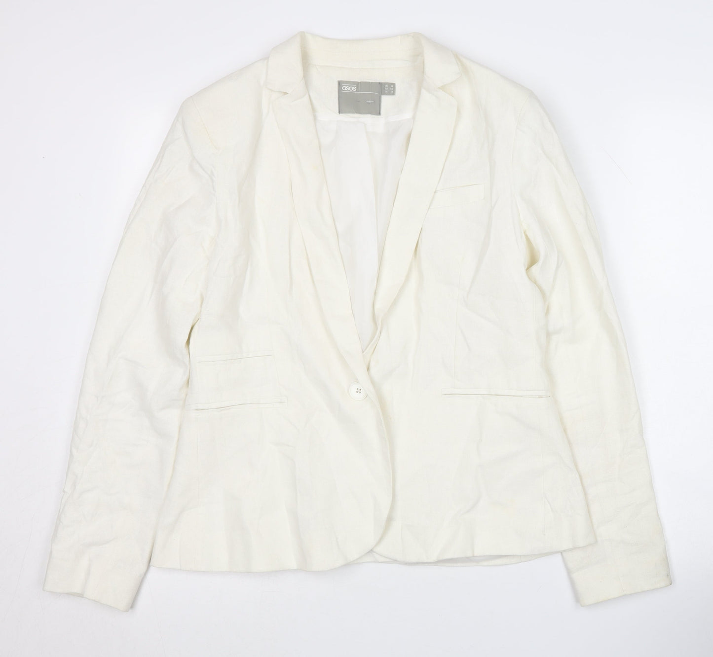 ASOS Women's Ivory Blazer Size 12 Relaxed Fit Elegant