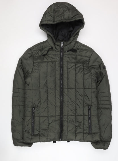 Mens UK Size M Blend Green Puffer Jacket