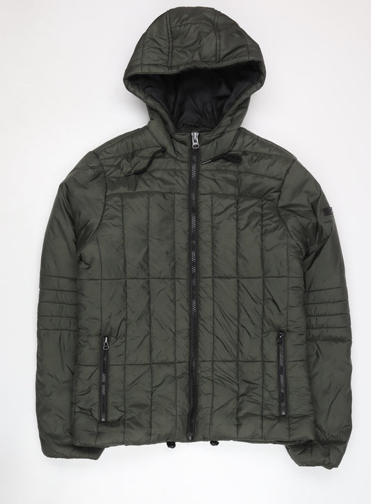 Mens UK Size M Blend Green Puffer Jacket