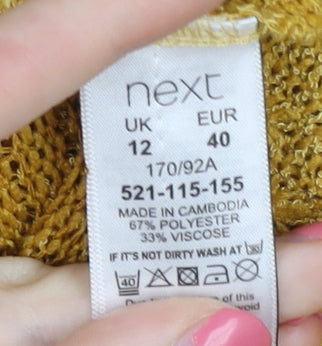 Womens UK Size 12 NEXT Yellow Pullover Jumper