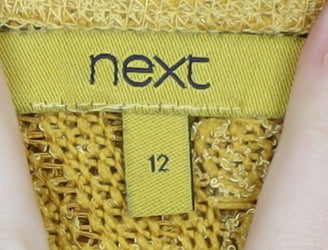 Womens UK Size 12 NEXT Yellow Pullover Jumper