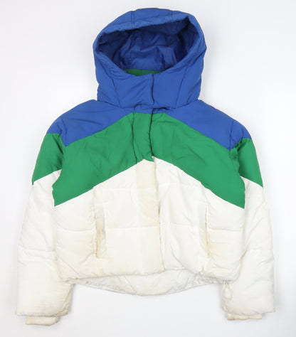 Womens UK Size 4 Topshop Multicoloured Puffer Jacket