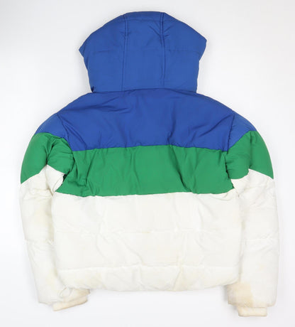 Womens UK Size 4 Topshop Multicoloured Puffer Jacket