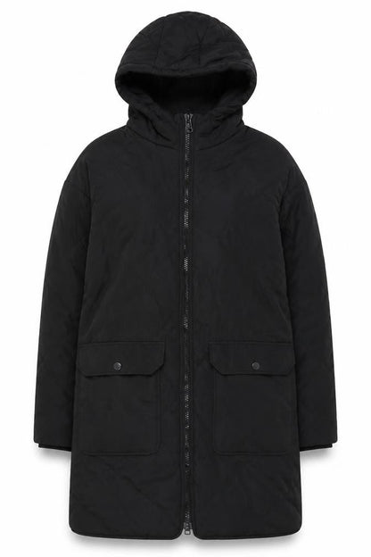Womens UK Size XS H&M Black Quilted Coat