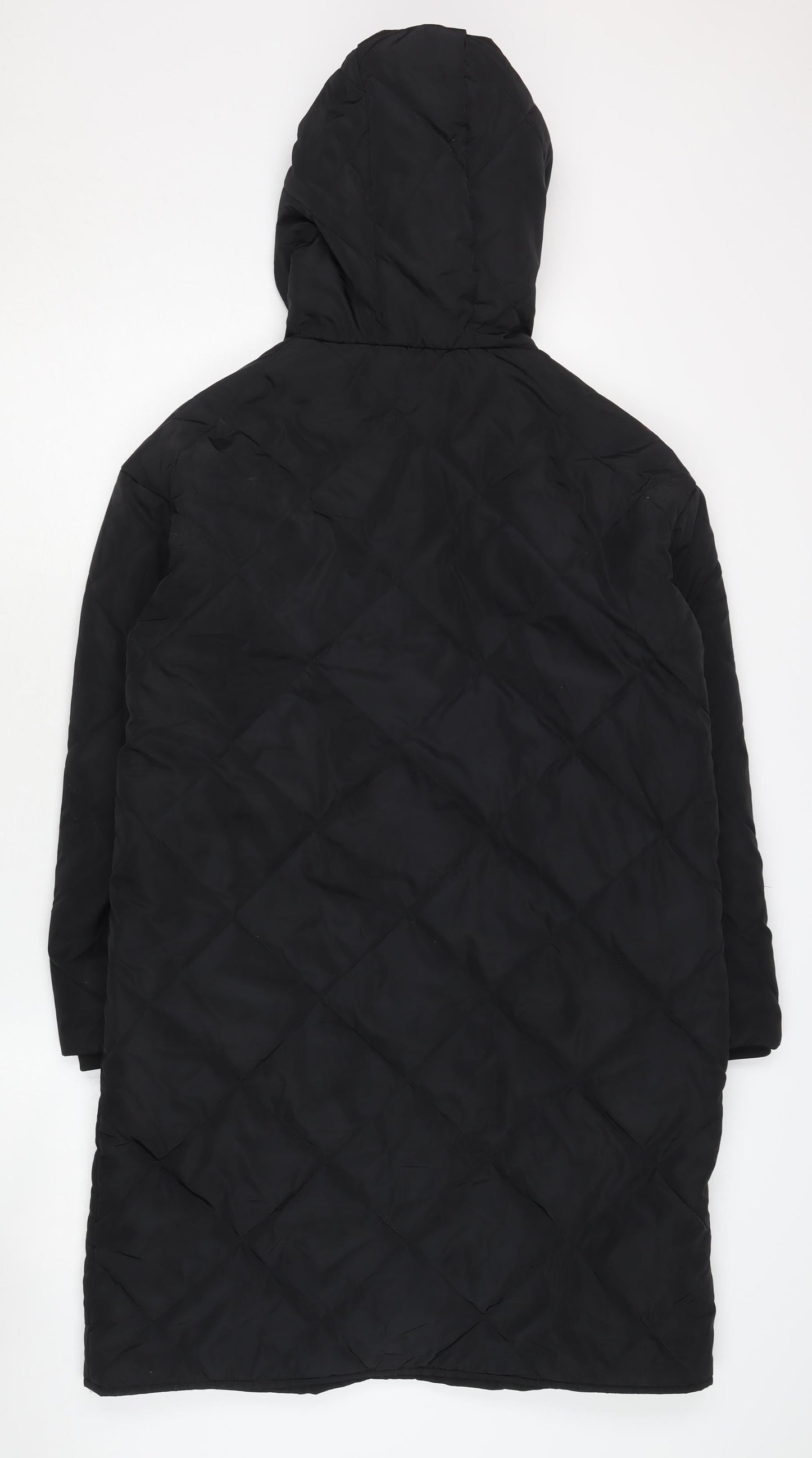 Womens UK Size XS H&M Black Quilted Coat