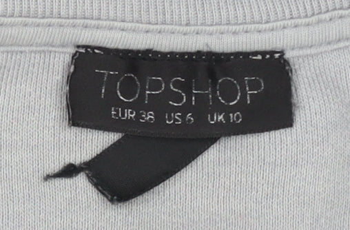 Topshop Women's Grey Pullover Sweatshirt Size 10