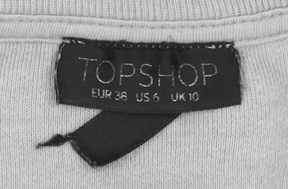 Topshop Women's Grey Pullover Sweatshirt Size 10