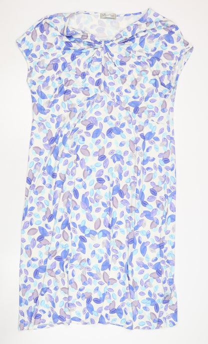 David Nieper Multicoloured Floral Jersey Dress - Size 20