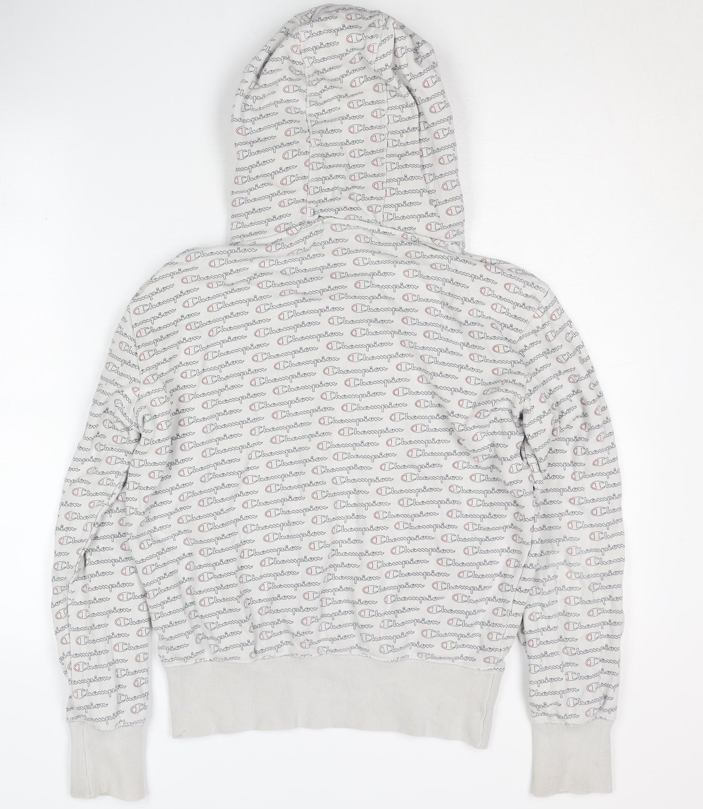 Champion Women's Grey Logo Pullover Hoodie Small