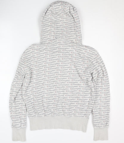 Champion Women's Grey Logo Pullover Hoodie Small