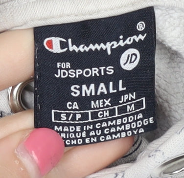 Champion Women's Grey Logo Pullover Hoodie Small