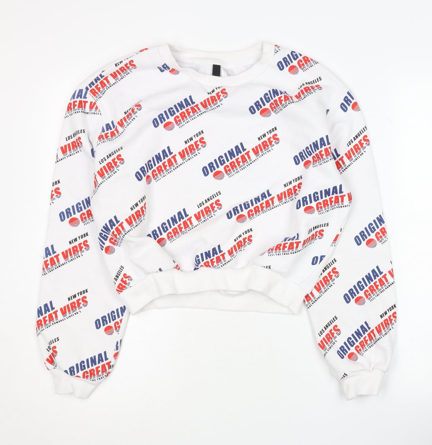 H&M Women's White Pullover Sweatshirt M