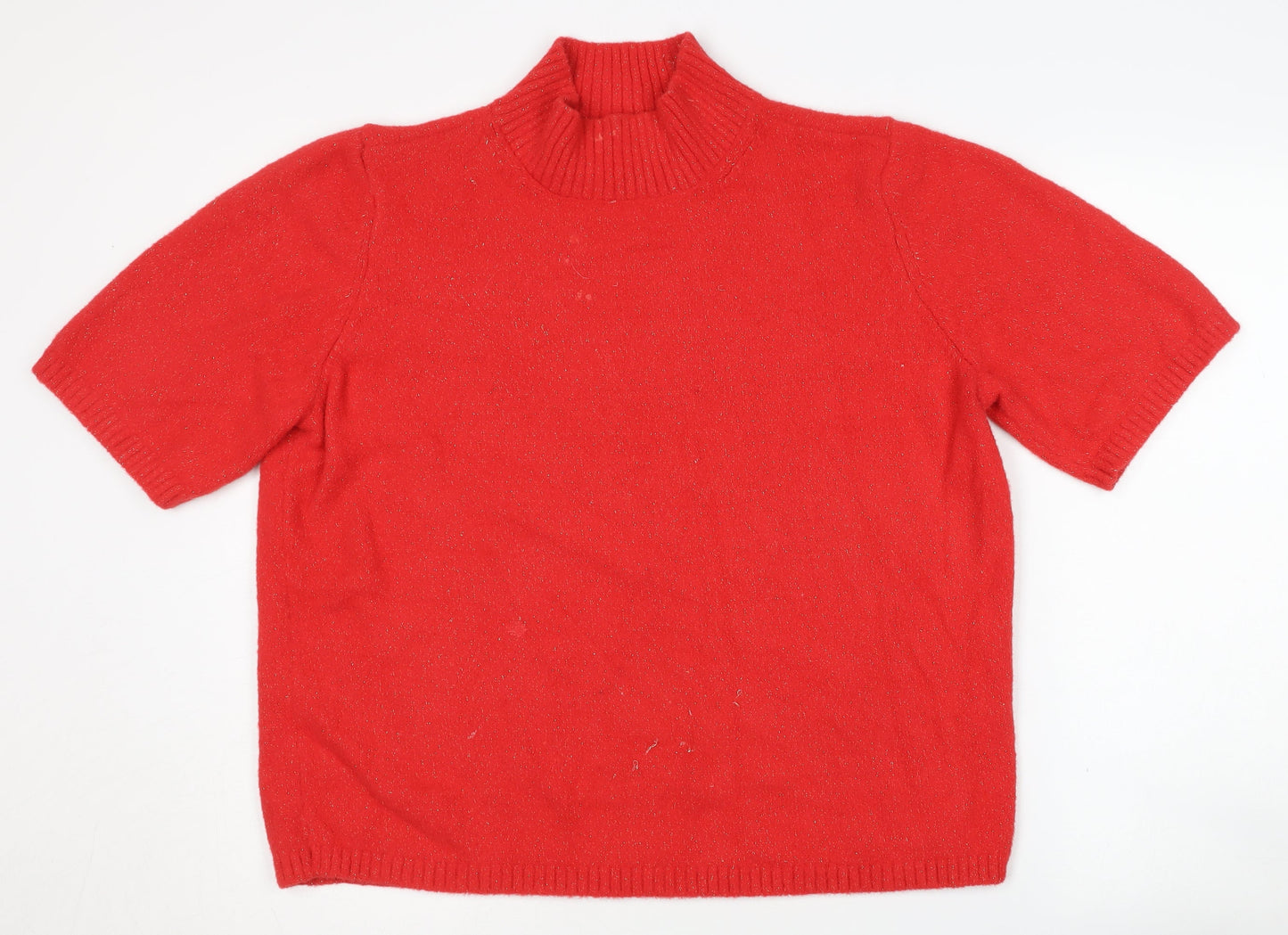Womens UK Size L Marks and Spencer Red Pullover Jumper
