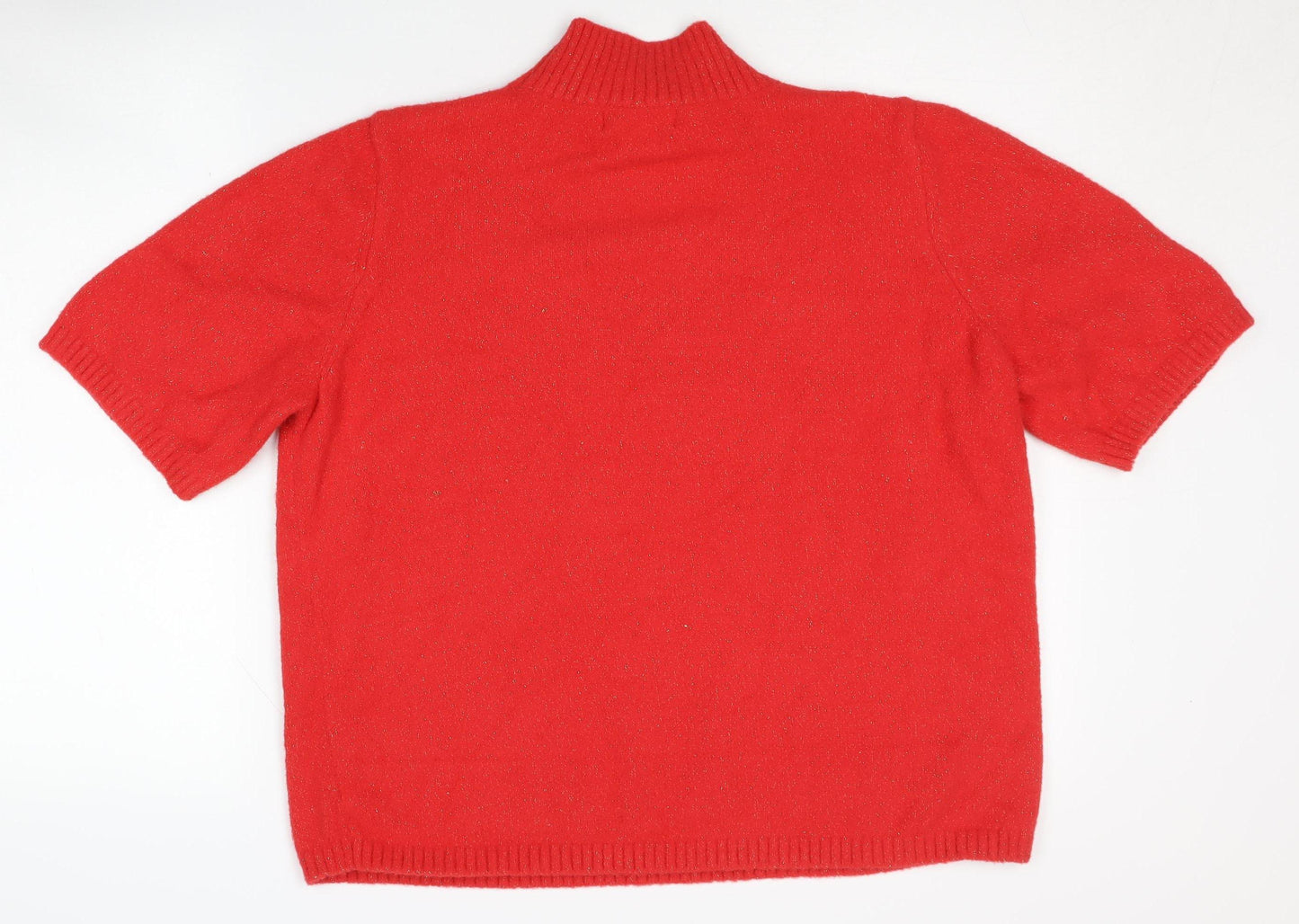Womens UK Size L Marks and Spencer Red Pullover Jumper