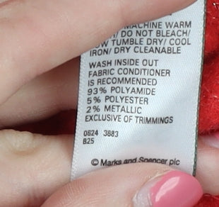 Womens UK Size L Marks and Spencer Red Pullover Jumper