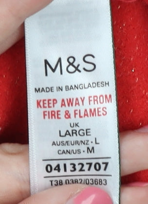 Womens UK Size L Marks and Spencer Red Pullover Jumper
