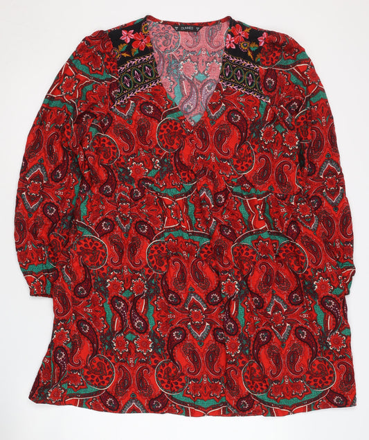 Dunnes Women's Red Paisley Viscose Dress