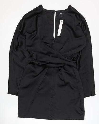 ASOS Design Women's Black Wrap Dress, Size 8