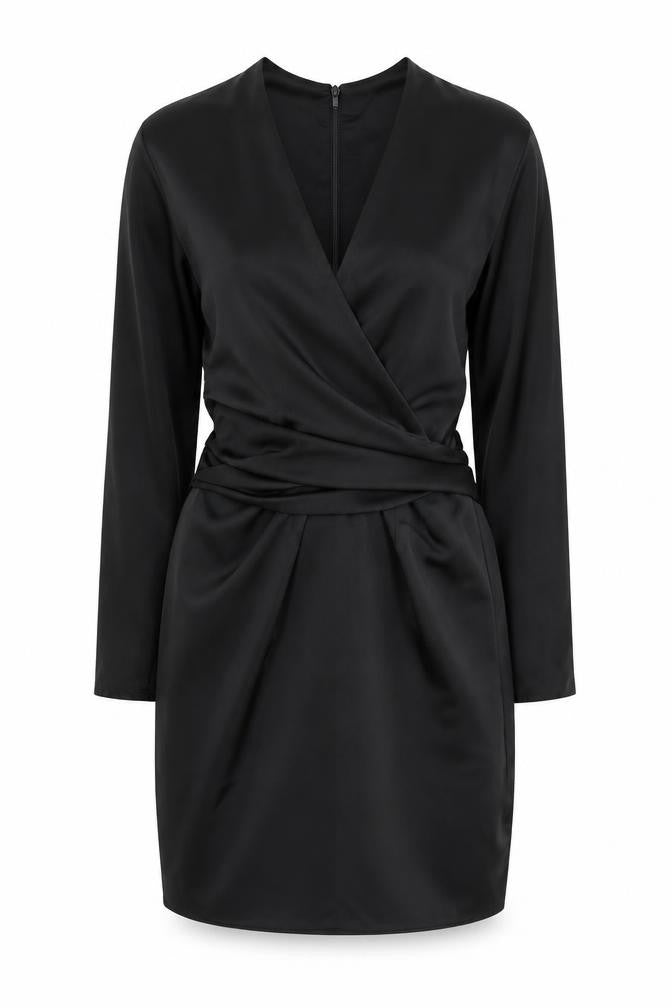 ASOS Design Women's Black Wrap Dress, Size 8