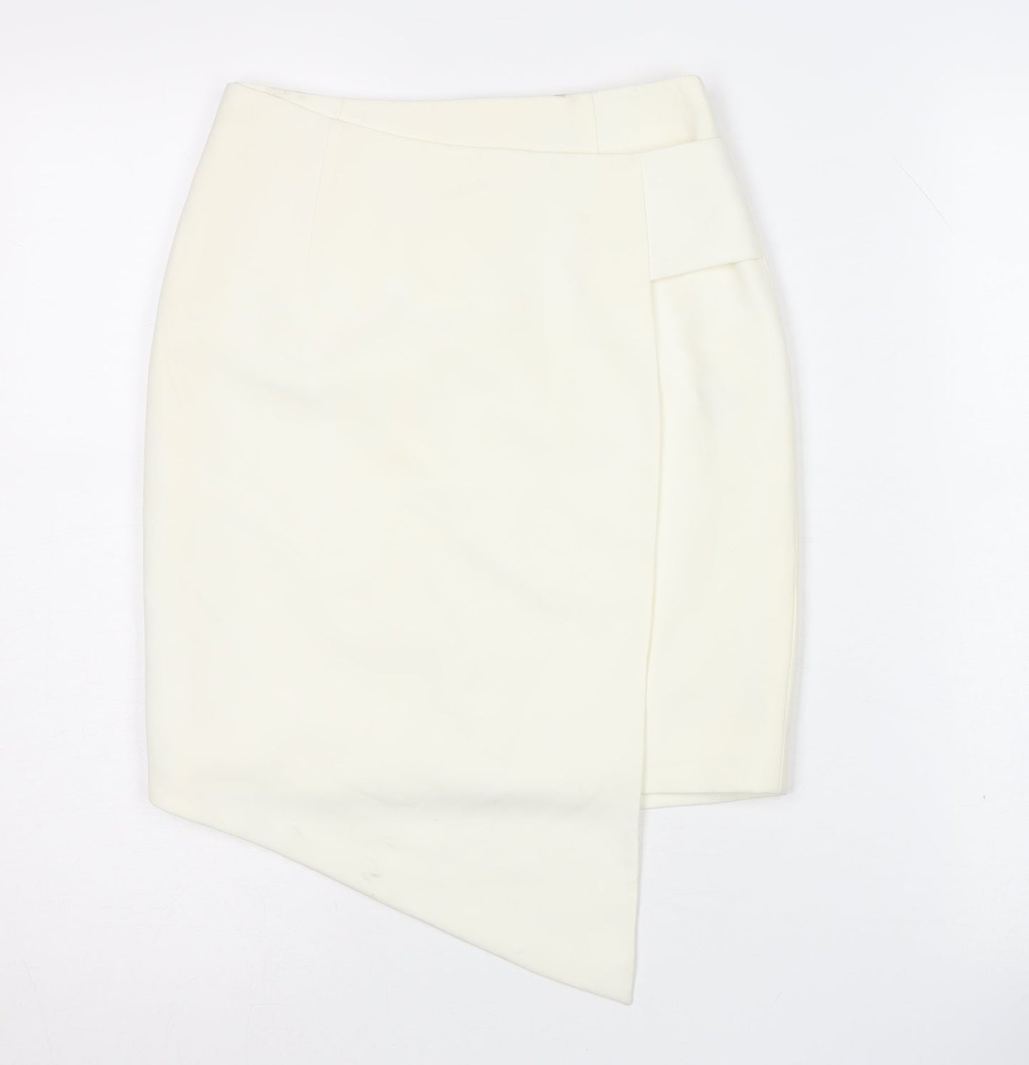 AQ/AQ Women's White Pencil Skirt, Size 6, Zip Closure