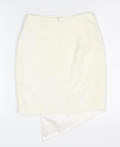 AQ/AQ Women's White Pencil Skirt, Size 6, Zip Closure