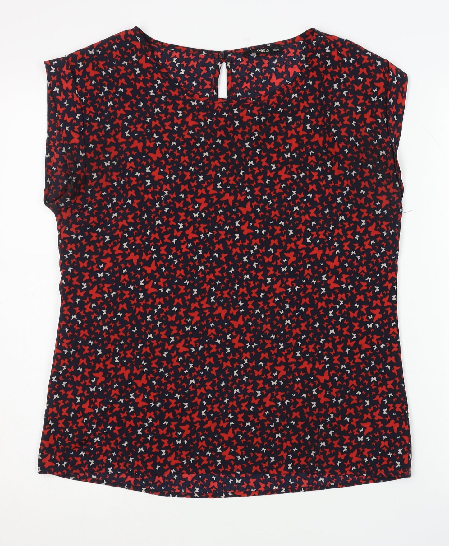 Womens UK Size 10 Oasis Multicoloured Basic Blouse