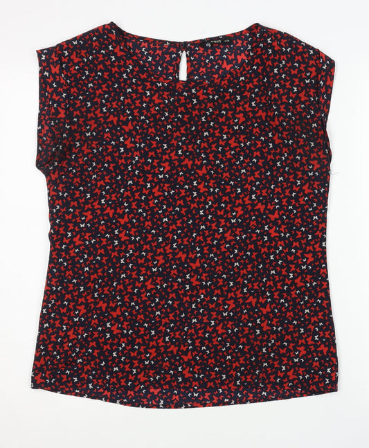 Womens UK Size 10 Oasis Multicoloured Basic Blouse