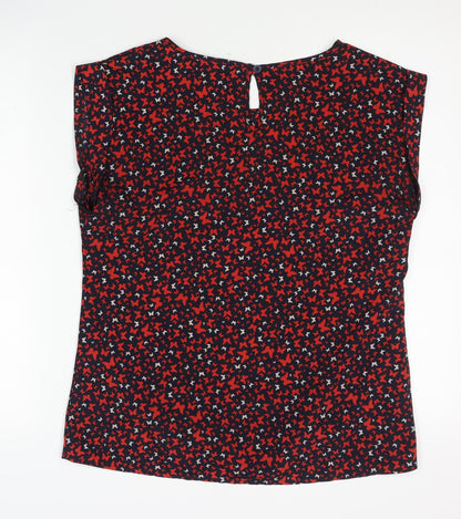 Womens UK Size 10 Oasis Multicoloured Basic Blouse