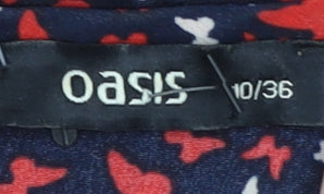 Womens UK Size 10 Oasis Multicoloured Basic Blouse