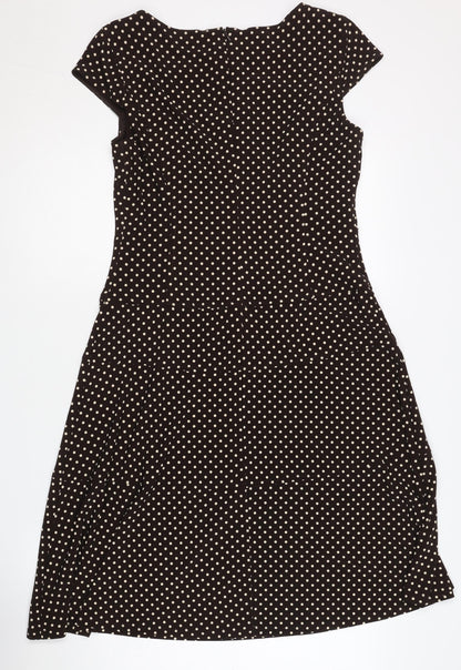 Anne Klein Women's Black Polka Dot Fit & Flare Dress Size 10