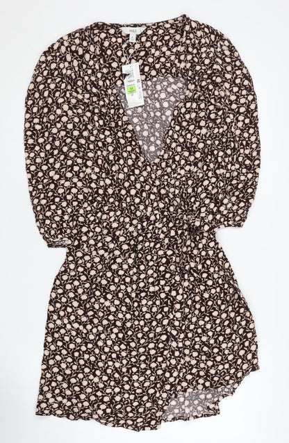Marks and Spencer Women's Black Floral Wrap Dress
