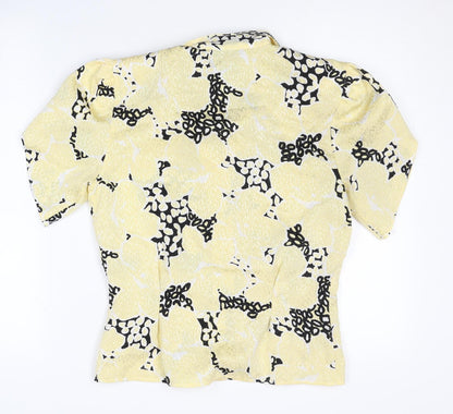 Womens UK Size 10 Your Sixth Sense Yellow Basic Button-Up