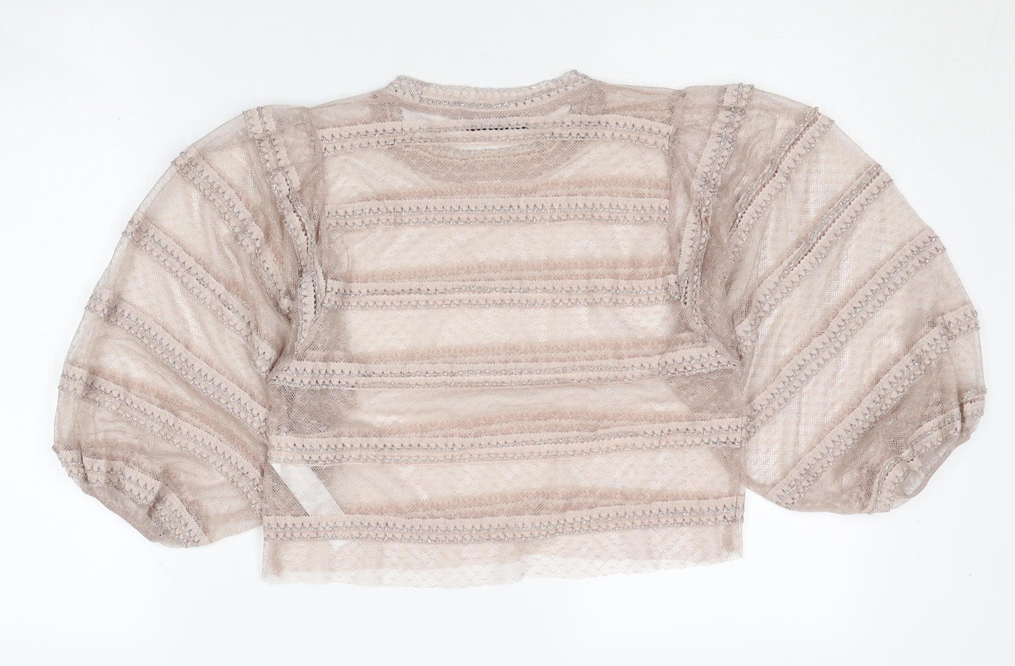 Womens UK Size S Zara Beige Basic Cropped