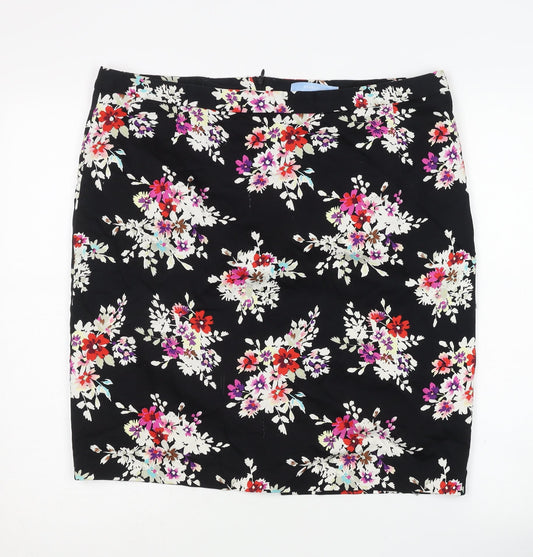 Aphorism Women's Black Floral Pencil Skirt Size 18