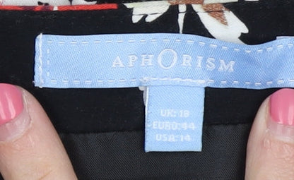 Aphorism Women's Black Floral Pencil Skirt Size 18