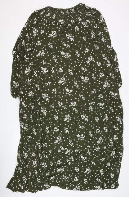 Marks and Spencer Women's Green Floral A-Line Dress