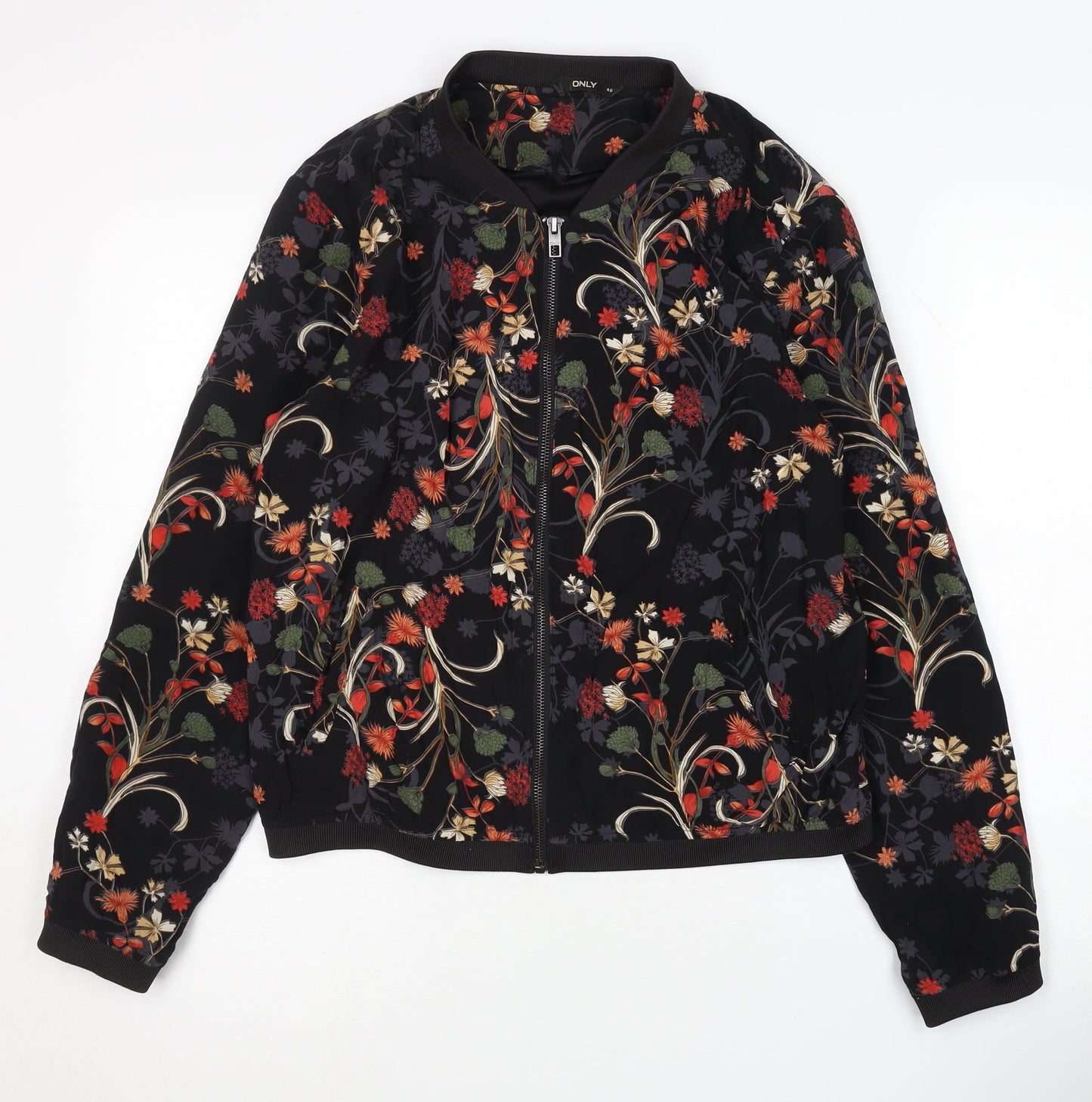 Womens UK Size 12 Only Black Bomber Jacket